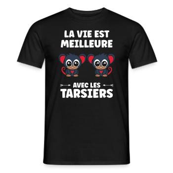 Humour tarsier - T-shirt homme - noir - Devant - AI Model Male 178 light (178cm)