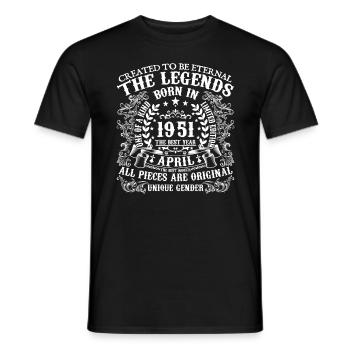 April 1951 Birthday 1951 April April Gift - Men's T-Shirt - black - Front - AI Model Male 178 light (178cm)