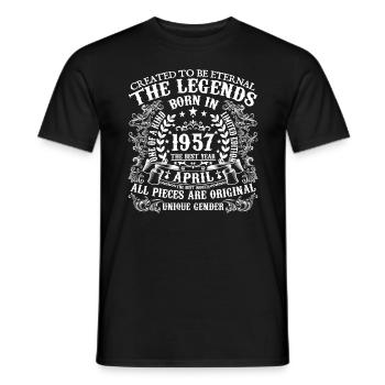 April 1957 Birthday 1957 April April Gift - Men's T-Shirt - black - Front - AI Model Male 178 light (178cm)