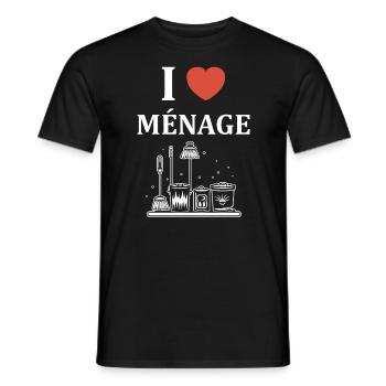 Humou ménage - T-shirt homme - noir - Devant - AI Model Male 178 light (178cm)