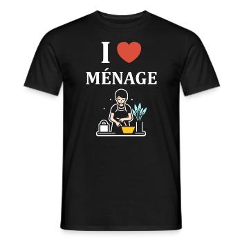 Humour faire le ménage - T-shirt homme - noir - Devant - AI Model Male 178 light (178cm)