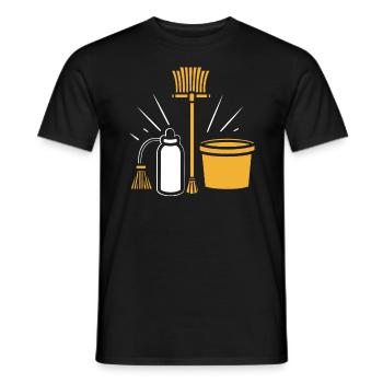 Humour faire le ménage - T-shirt homme - noir - Devant - AI Model Male 178 light (178cm)