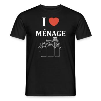 Humour faire le ménage - T-shirt homme - noir - Devant - AI Model Male 178 light (178cm)