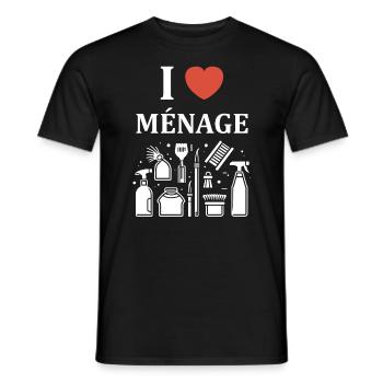 Humou ménage - T-shirt homme - noir - Devant - AI Model Male 178 light (178cm)