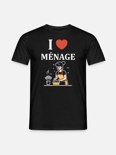 Humour faire le ménage - T-shirt homme - noir
