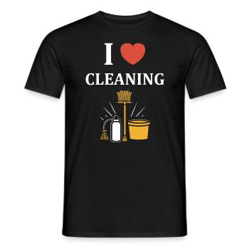 Humour faire le ménage - T-shirt homme - noir - Devant - AI Model Male 178 light (178cm)
