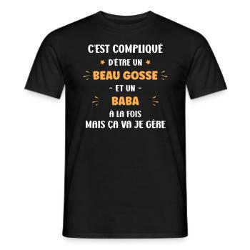 baba - T-shirt homme - noir - Devant - AI Model Male 178 light (178cm)