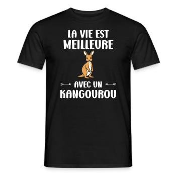 Humour kangourou - T-shirt homme - noir - Devant - AI Model Male 178 light (178cm)