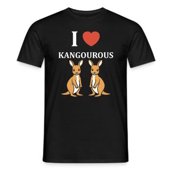 Humour petit kangourou - T-shirt homme - noir - Devant - AI Model Male 178 light (178cm)