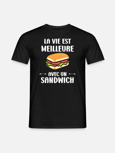 Humour sandwich - T-shirt homme - noir