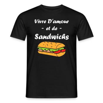 Humour sandwich - T-shirt homme - noir - Devant - AI Model Male 178 light (178cm)