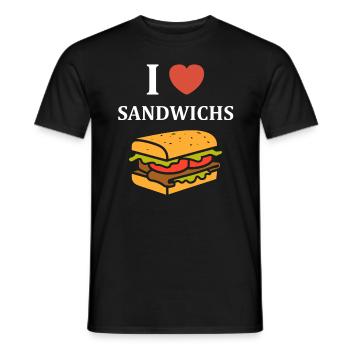 Humour sandwich - T-shirt homme - noir - Devant - AI Model Male 178 light (178cm)