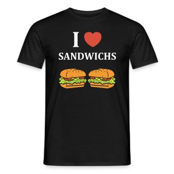 Humour sandwich - T-shirt homme - noir - Devant - AI Model Male 178 light (178cm)
