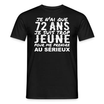 I'm 72 years old | Humor 72 Year Anniversary Gift - Men's T-Shirt - black - Front - AI Model Male 178 light (178cm)