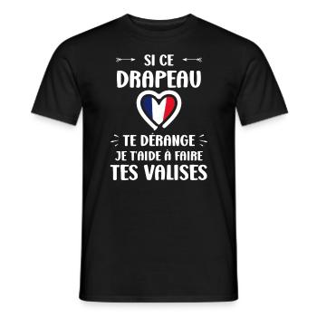 patriote drapeau france - T-shirt homme - noir - Devant - AI Model Male 178 light (178cm)