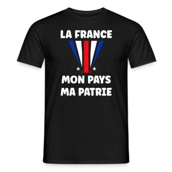 Patriot France My Country My Fatherland - Men's T-Shirt - black - Front - AI Model Male 178 light (178cm)