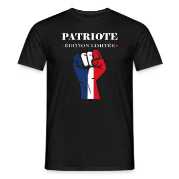Patriotisches Frankreich-Emblem - Männer T-Shirt - Schwarz - Vorne - AI Model Male 178 light (178cm)