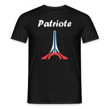 Emblème france patriote - T-shirt homme - noir - Devant - AI Model Male 178 light (178cm)