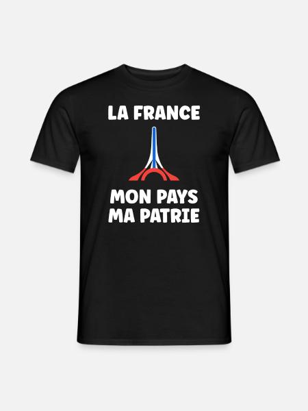 patriote la france mon pays ma patrie - T-shirt homme - noir