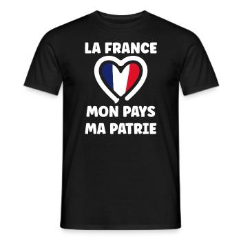 patriote la france mon mapys ma patrie - T-shirt homme - noir - Devant - AI Model Male 178 light (178cm)