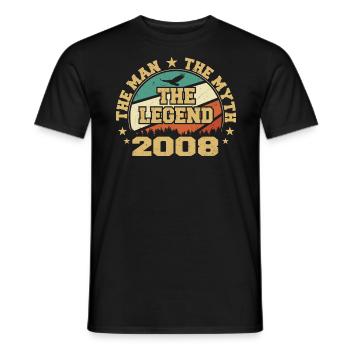 2008 Geburtstag geboren im Jahr 2008 Retro Vintage - Männer T-Shirt - Schwarz - Vorne - AI Model Male 178 light (178cm)