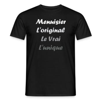 menuisier - T-shirt homme - noir - Devant - AI Model Male 178 light (178cm)