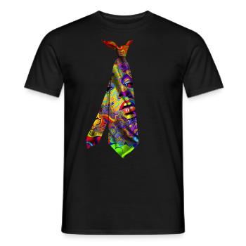 Idée cadeau T-Shirt cravate psychédélique coloré - T-shirt homme - noir - Devant - AI Model Male 178 light (178cm)