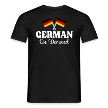German on request German interpreter - Men's T-Shirt - black - Front - AI Model Male 178 light (178cm)