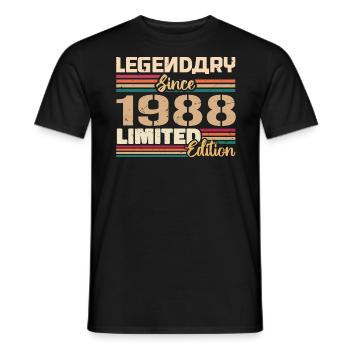 1988 Vintage 1988 Geburtstag geboren im Jahr 1988 - Männer T-Shirt - Schwarz - Vorne - AI Model Male 178 light (178cm)