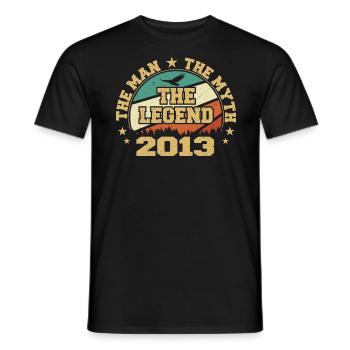 2013 Anniversaire Né en 2013 Retro Vintage - T-shirt homme - noir - Devant - AI Model Male 178 light (178cm)