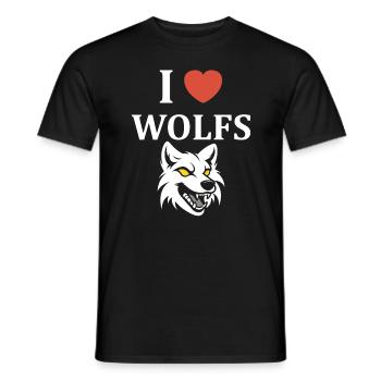 Humour loup - T-shirt homme - noir - Devant - AI Model Male 178 light (178cm)