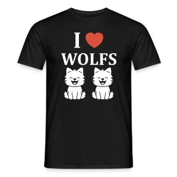 Humour loup - T-shirt homme - noir - Devant - AI Model Male 178 light (178cm)