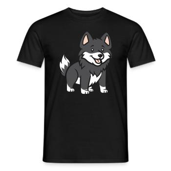 Humour loup - T-shirt homme - noir - Devant - AI Model Male 178 light (178cm)