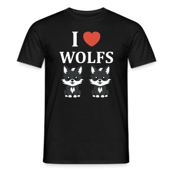 Humour loup - T-shirt homme - noir - Devant - AI Model Male 178 light (178cm)