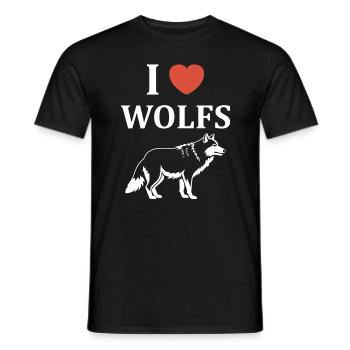 Humour loup - T-shirt homme - noir - Devant - AI Model Male 178 light (178cm)