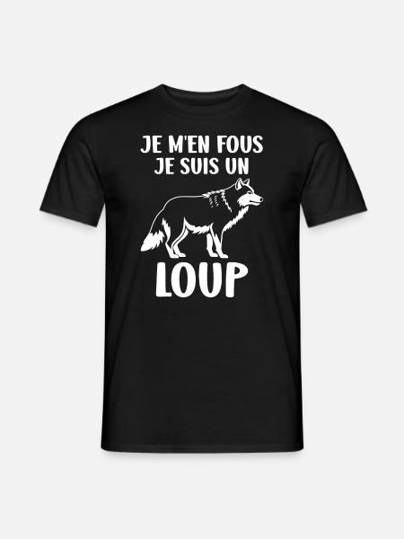 Humour loup - T-shirt homme - noir