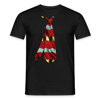 T-shirt cravate imprimé coloré motif japonais - T-shirt homme - noir - Devant - AI Model Male 178 light (178cm)