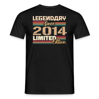 2014 Vintage 2014 Geburtstag geboren im Jahr 2014 - Männer T-Shirt - Schwarz - Vorne - AI Model Male 178 light (178cm)
