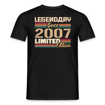 2007 Vintage 2007 Geburtstag geboren im Jahr 2007 - Männer T-Shirt - Schwarz - Vorne - AI Model Male 178 light (178cm)