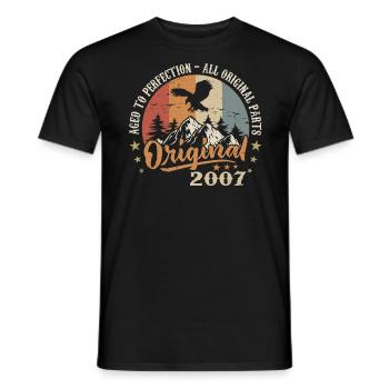 Original 2007 Millésime 2007 Anniversaire - T-shirt homme - noir - Devant - AI Model Male 178 light (178cm)