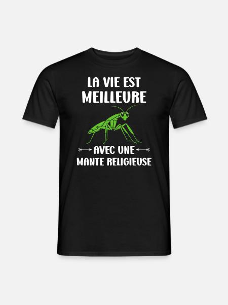 Humour insecte Mante religieuse - T-shirt homme - noir