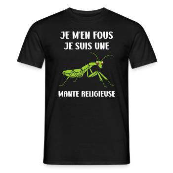 Humour insecte Mante religieuse - T-shirt homme - noir - Devant - AI Model Male 178 light (178cm)