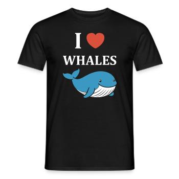 Baleines bleu Amour baleine - T-shirt homme - noir - Devant - AI Model Male 178 light (178cm)