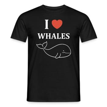 Baleines bleu Amour baleine - T-shirt homme - noir - Devant - AI Model Male 178 light (178cm)