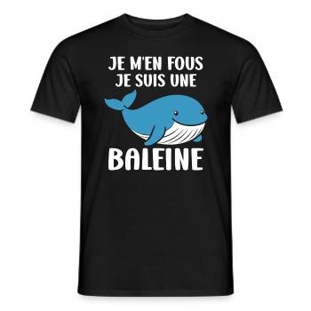 Baleines bleu Amour baleine - T-shirt homme - noir - Devant - AI Model Male 178 light (178cm)