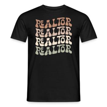 Retro Realtor Immobilienmakler Makler - Männer T-Shirt - Schwarz - Vorne - AI Model Male 178 light (178cm)