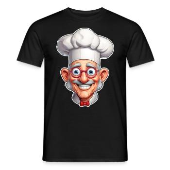 Crazy chef - Men's T-Shirt - black - Front - AI Model Male 178 light (178cm)