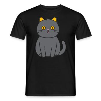 Chartreux kleine Katze - Männer T-Shirt - Schwarz - Vorne - AI Model Male 178 light (178cm)