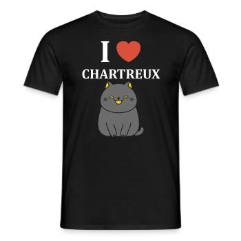 Humour chat chartreux - T-shirt homme - noir - Devant - AI Model Male 178 light (178cm)