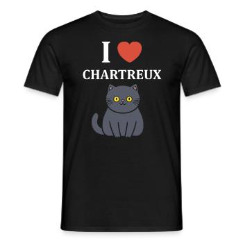 Humour chat chartreux - T-shirt homme - noir - Devant - AI Model Male 178 light (178cm)